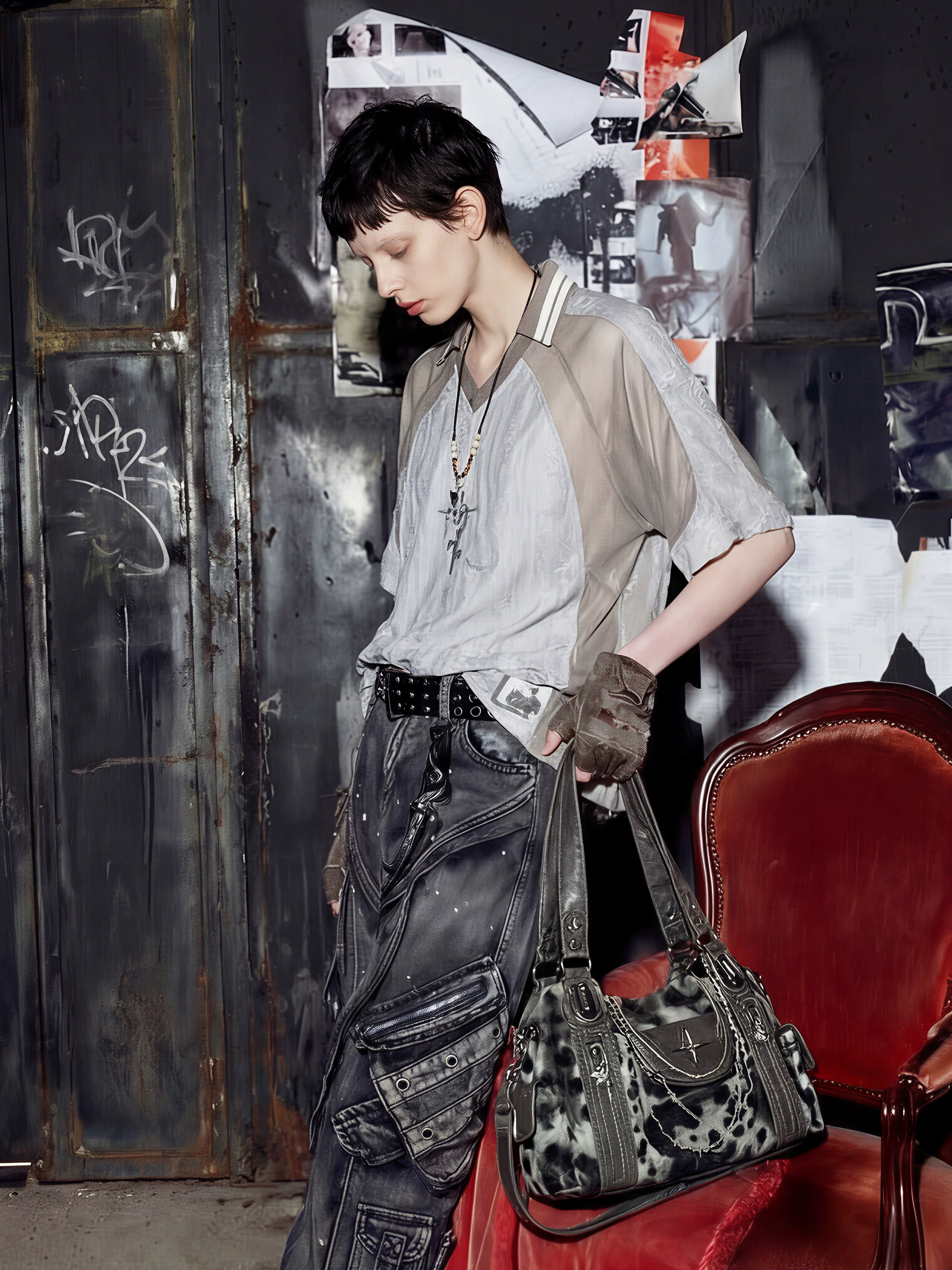 Deconstructed Patchwork Distressed Jersey Tee