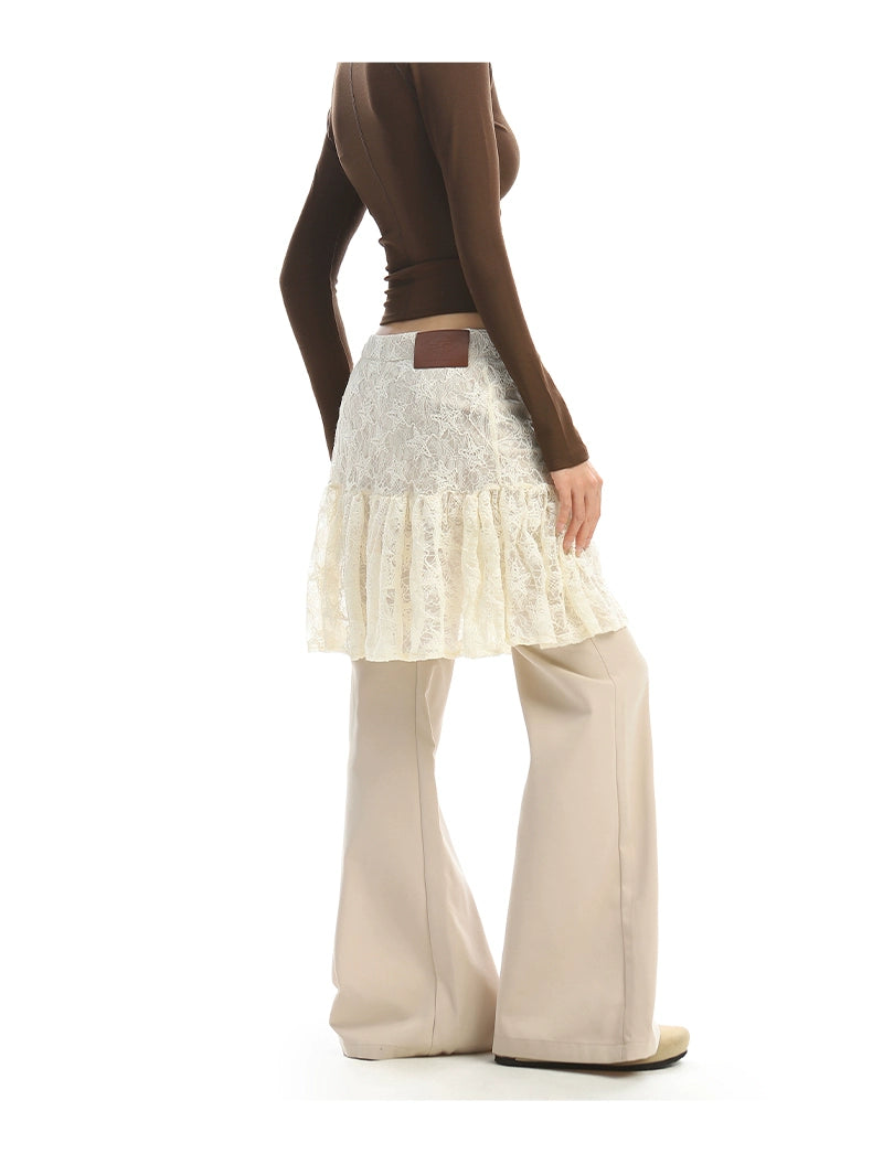 【25s Dec.】Lace Skirt with Casual Pants