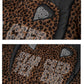 【25s Oct.】Leopard Print Leather and Rhinestone Stand Collar Jacket