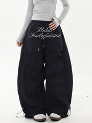【25s Jul.】Lettering Embroidered Pleated Paratrooper Overalls