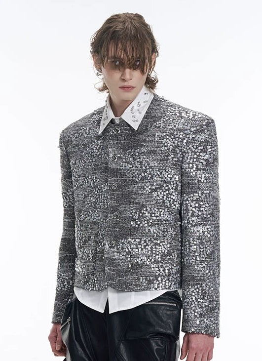 【26s Jan.】Luxury Sequin Tweed Cropped Jacket