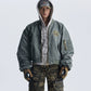 【25s Aug.】Distressed Washed Loose Bomber Jacket