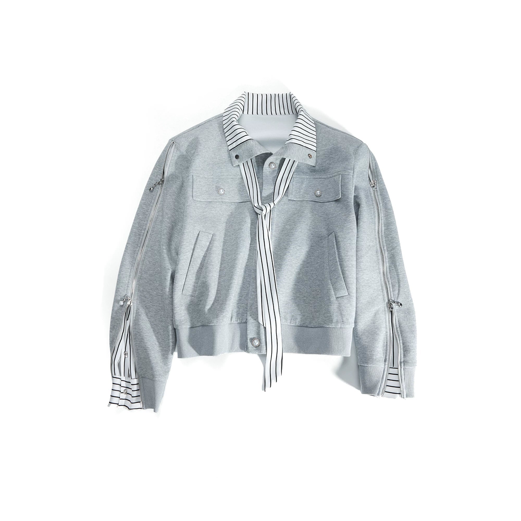 Striped Ribbon Layered Track Top / Pants