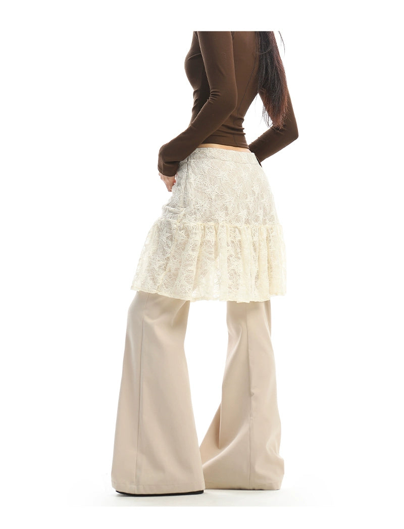 【25s Dec.】Lace Skirt with Casual Pants