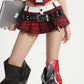 【25s Aug.】Plaid Vintage Puff Pleated Mini Skirt