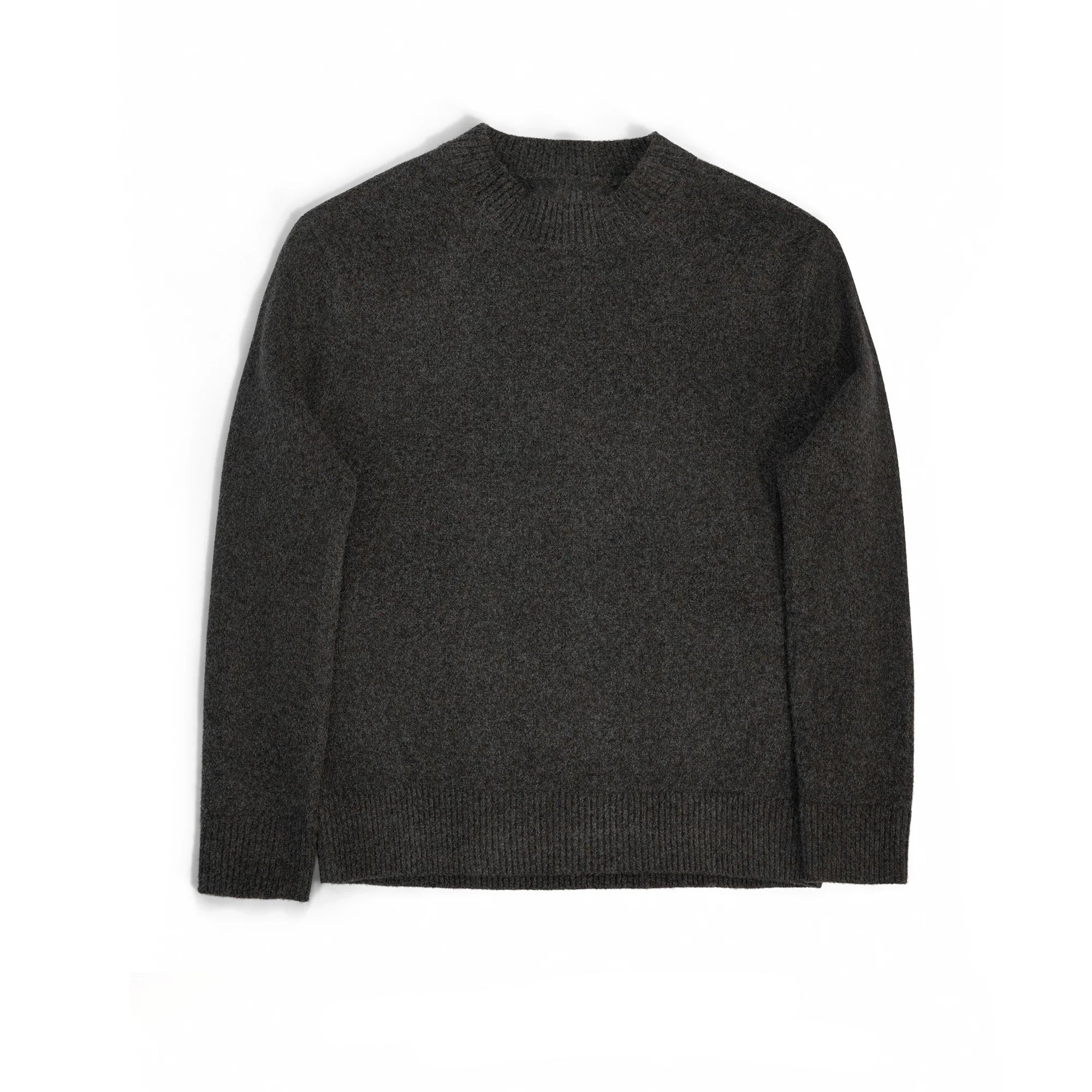 Wool Blend Ribbed Knit Sweater