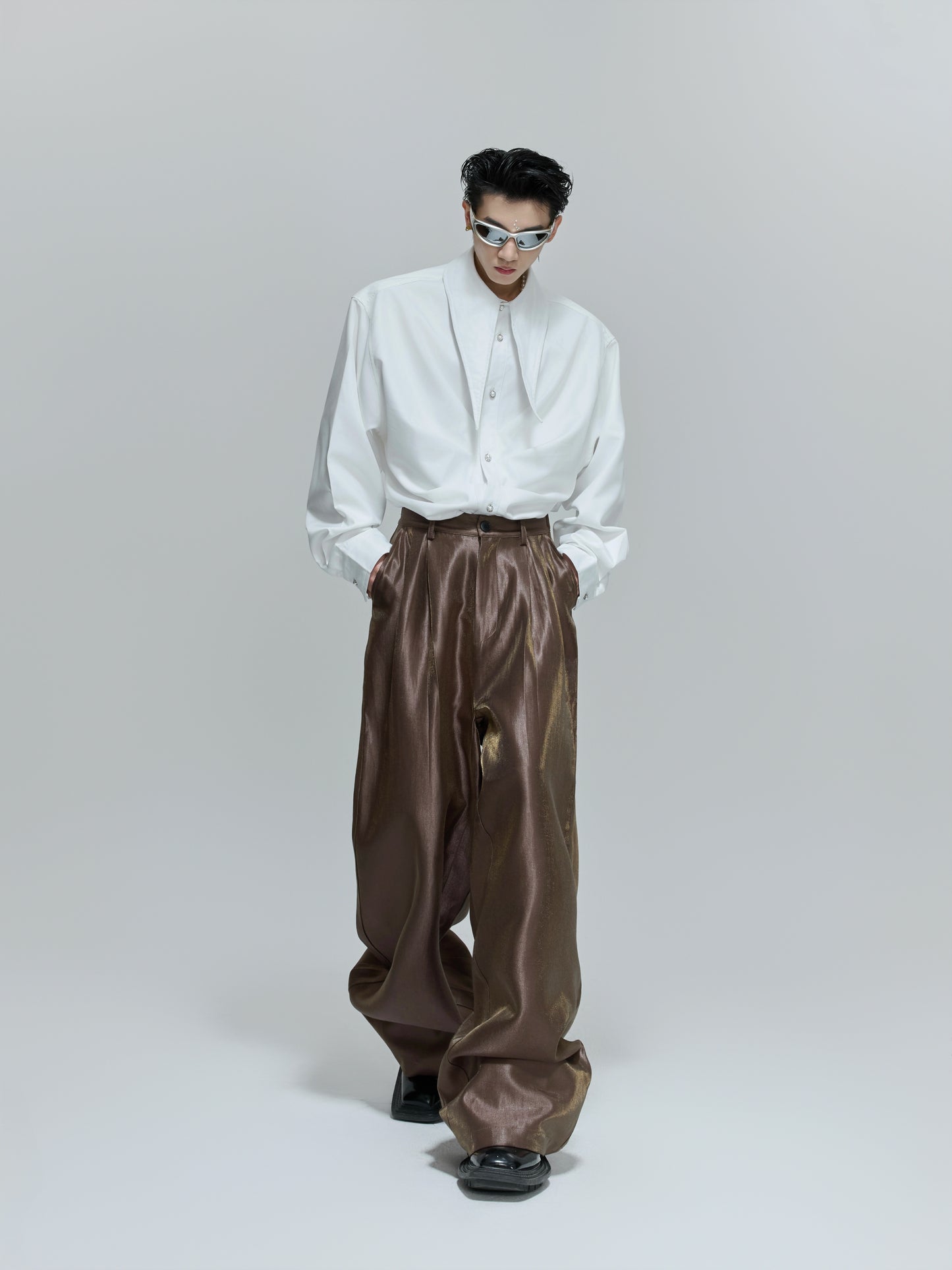 【25s Nov.】Pleated High-waisted Versatile Straight Leg Pants