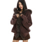【25s Nov.】Large Fur Collar Hooded Cardigan