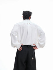 【25s Aug.】Scarf Neckline Ice Silk Shirt