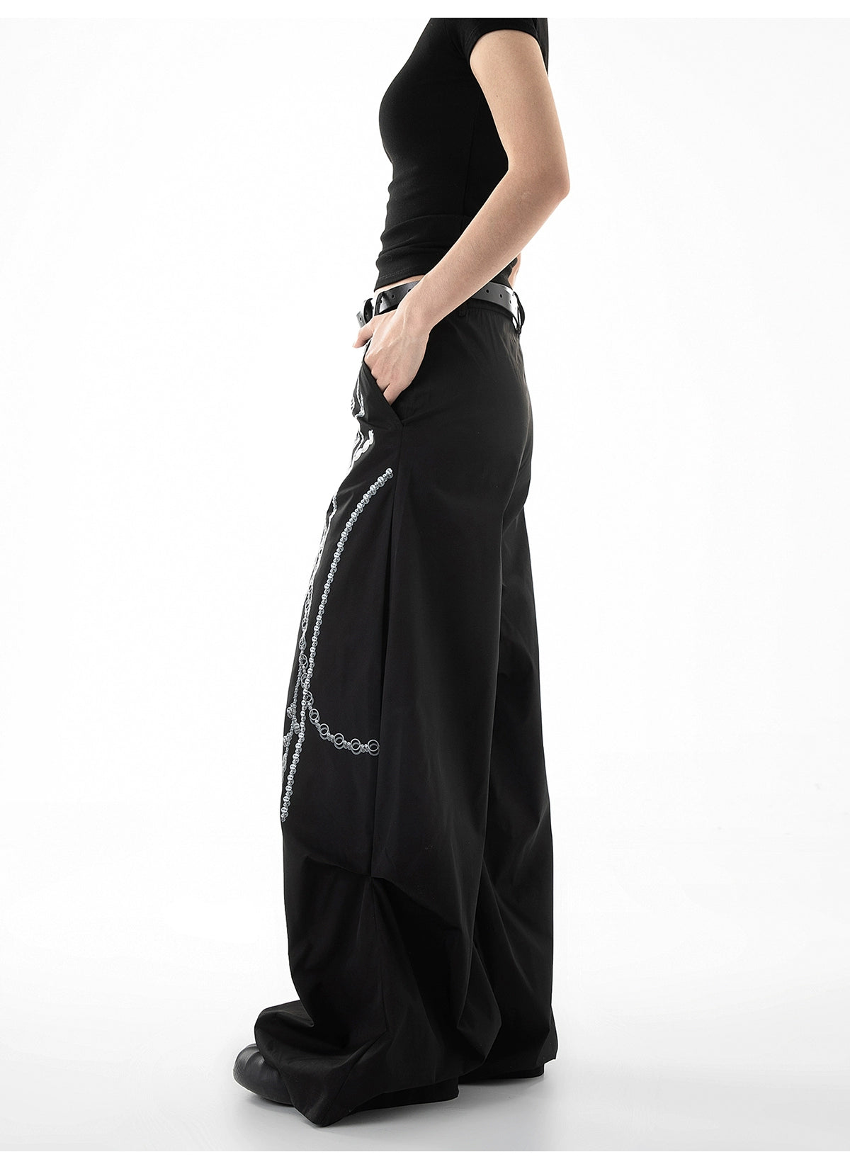 【25s Jul.】Vintage Pearl Printed Craft Pants
