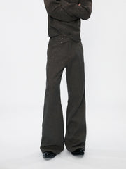 Cross-Over Embroidered Flared Trousers