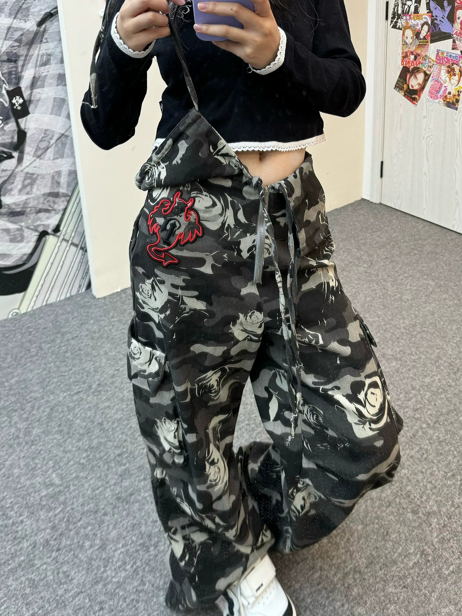 【26s Apr.】Ghost Rose Camo Cargo Pants