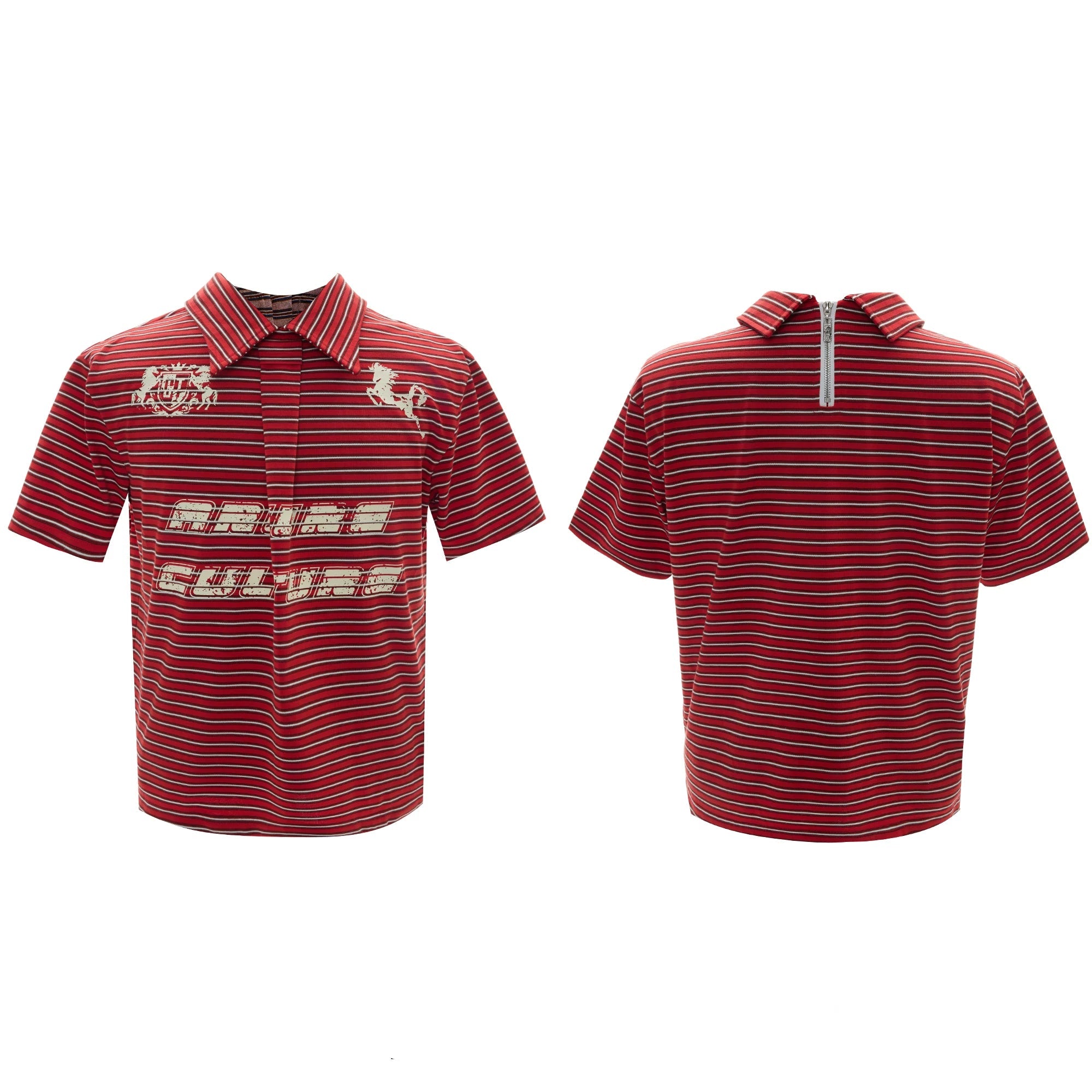 【26s Apr.】Contrast Stripe Embroidered Polo Tee