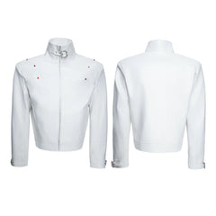 Crocodile Texture Stand Collar Jacket