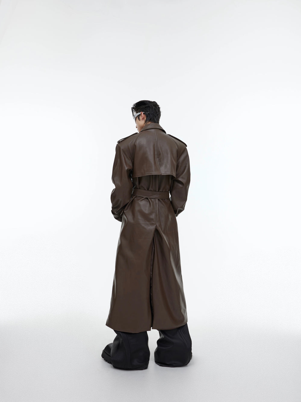 【23s October.】Deconstructed Silhouette PU Leather Coat ArtsKoreanMan