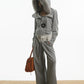 【25s Oct.】Vintage Grey Fur Collar Hooded Sweatshirt