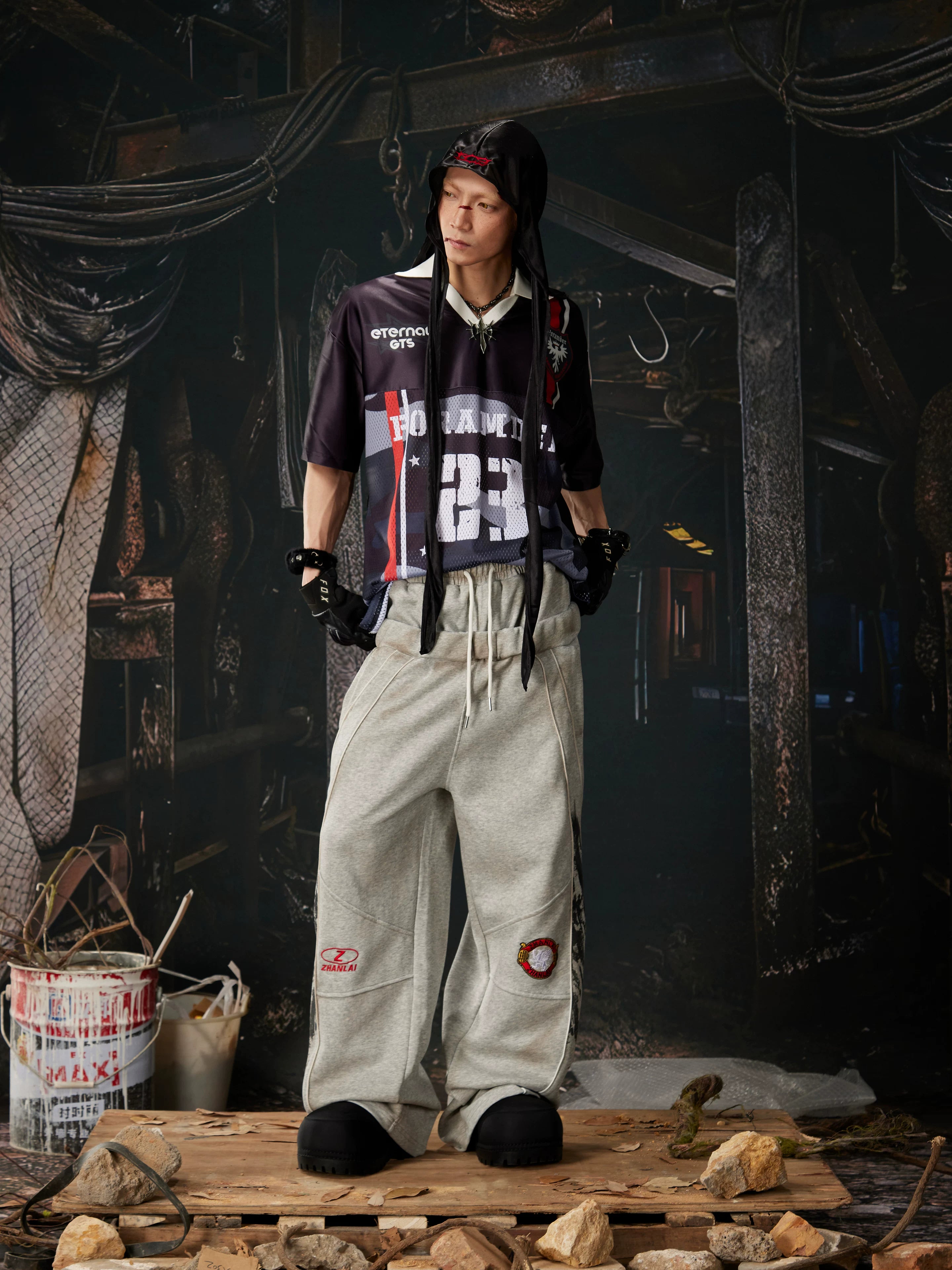 Number Print Contrast Jersey Tee