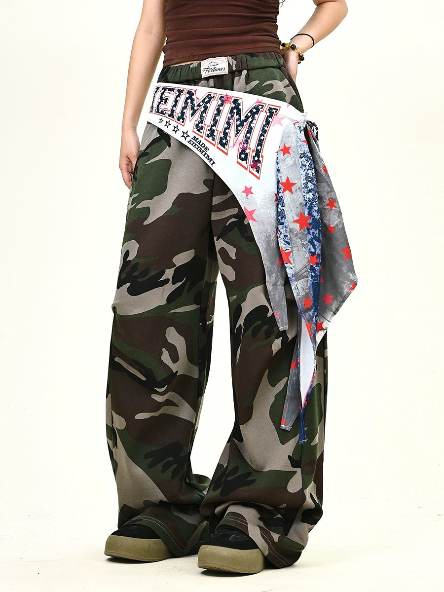 【25s Aug.】Detachable Panel Camo Wide-Leg Trousers