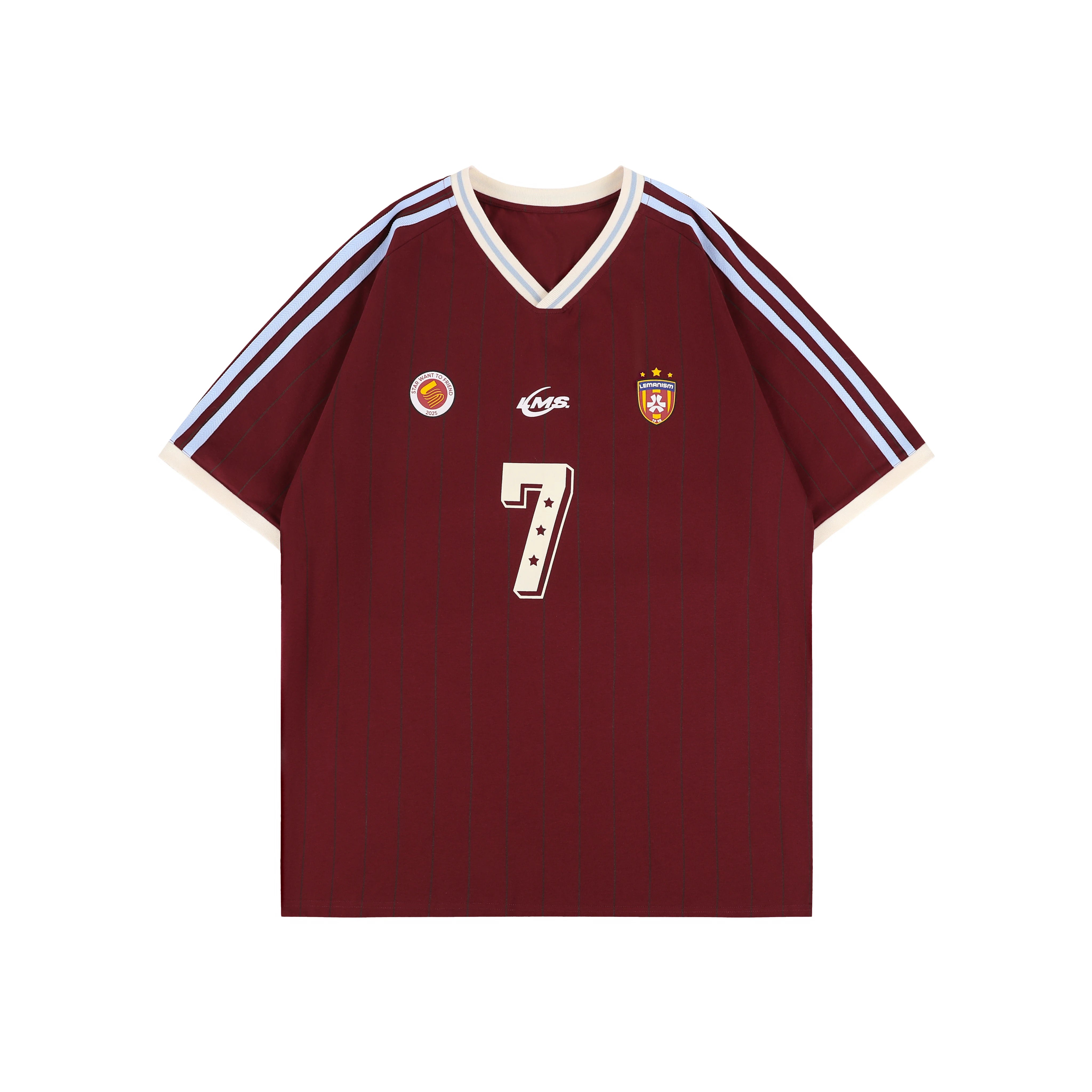 Contrast V-Neck Sports Jersey Tee