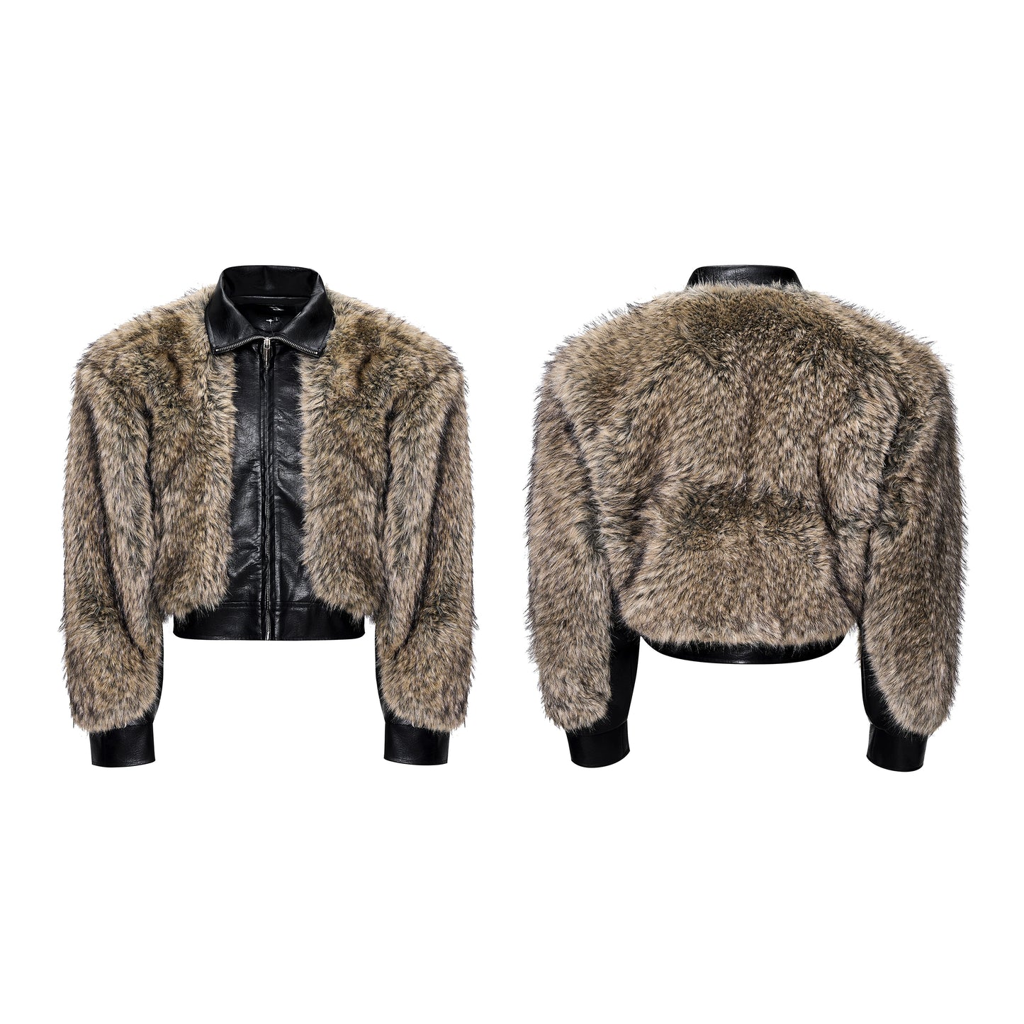 Faux Fur and Leather Thickened Cotton Jacket