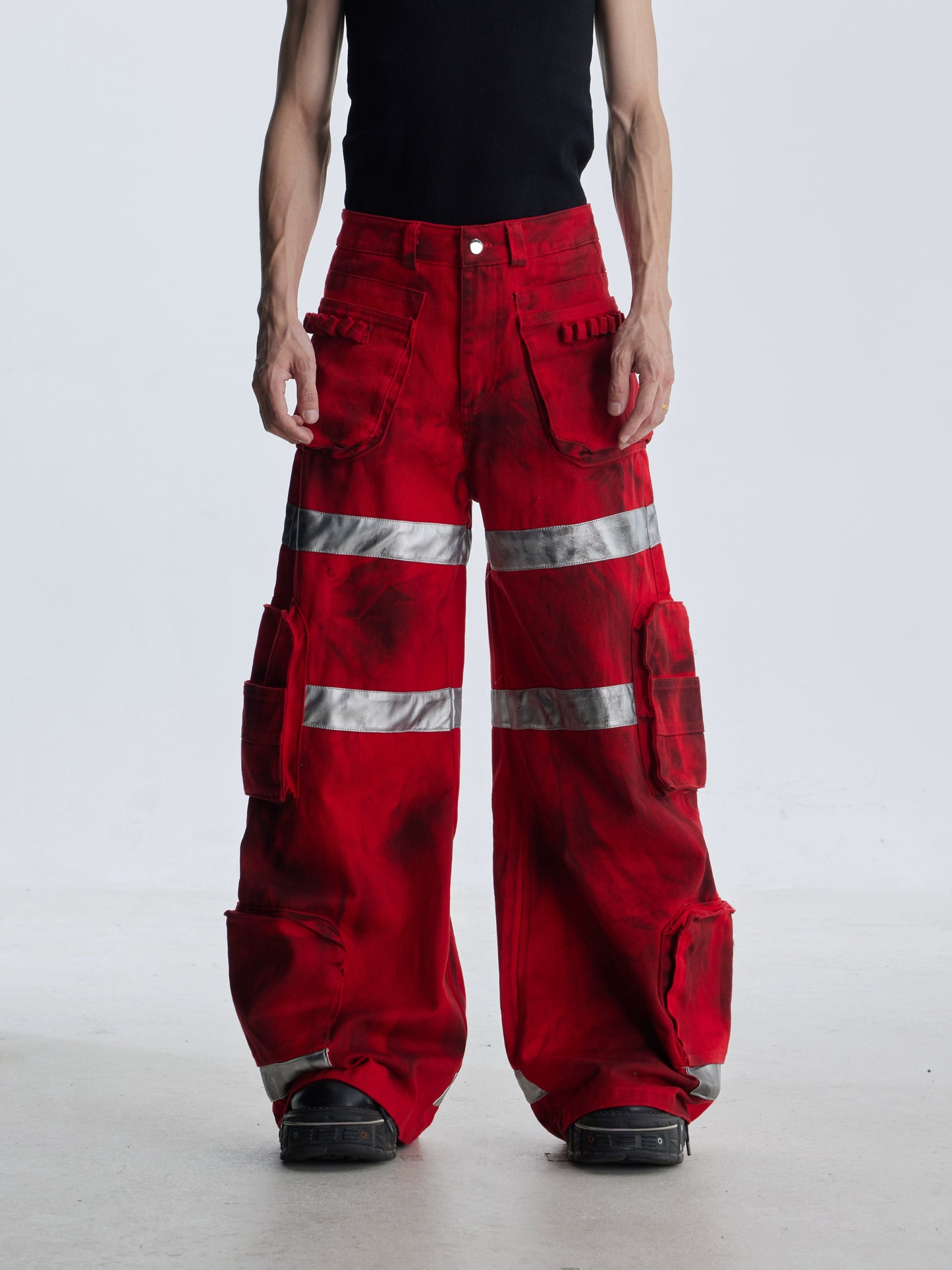 【25s Aug.】Street Dirty Dyed Multi-pocket Jeans