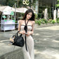 【25s Aug.】Off-Shoulder Halter Neck Dress