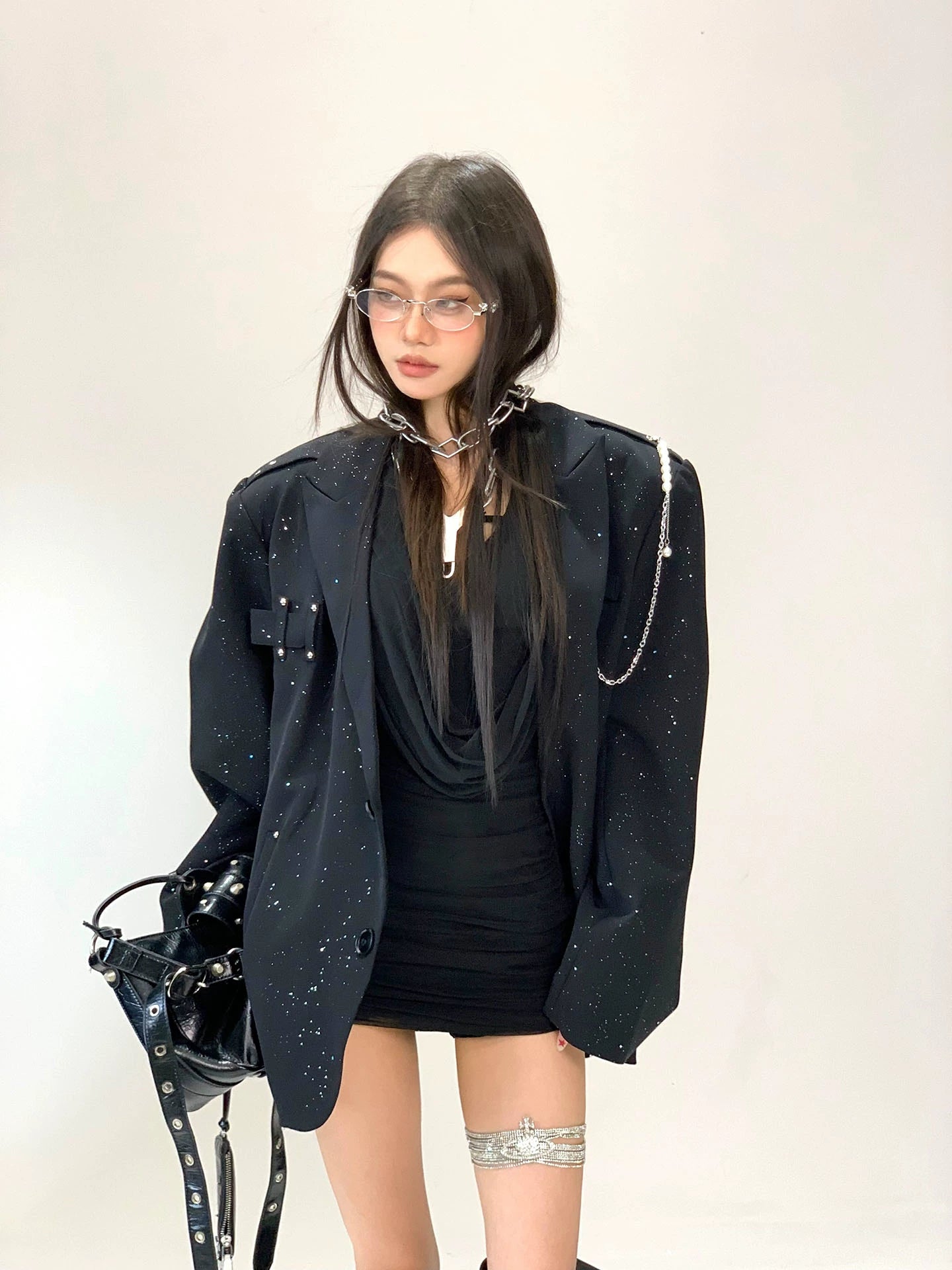 【25s Sep.】Light Luxury Starry Sky Glitter Suit Jacket