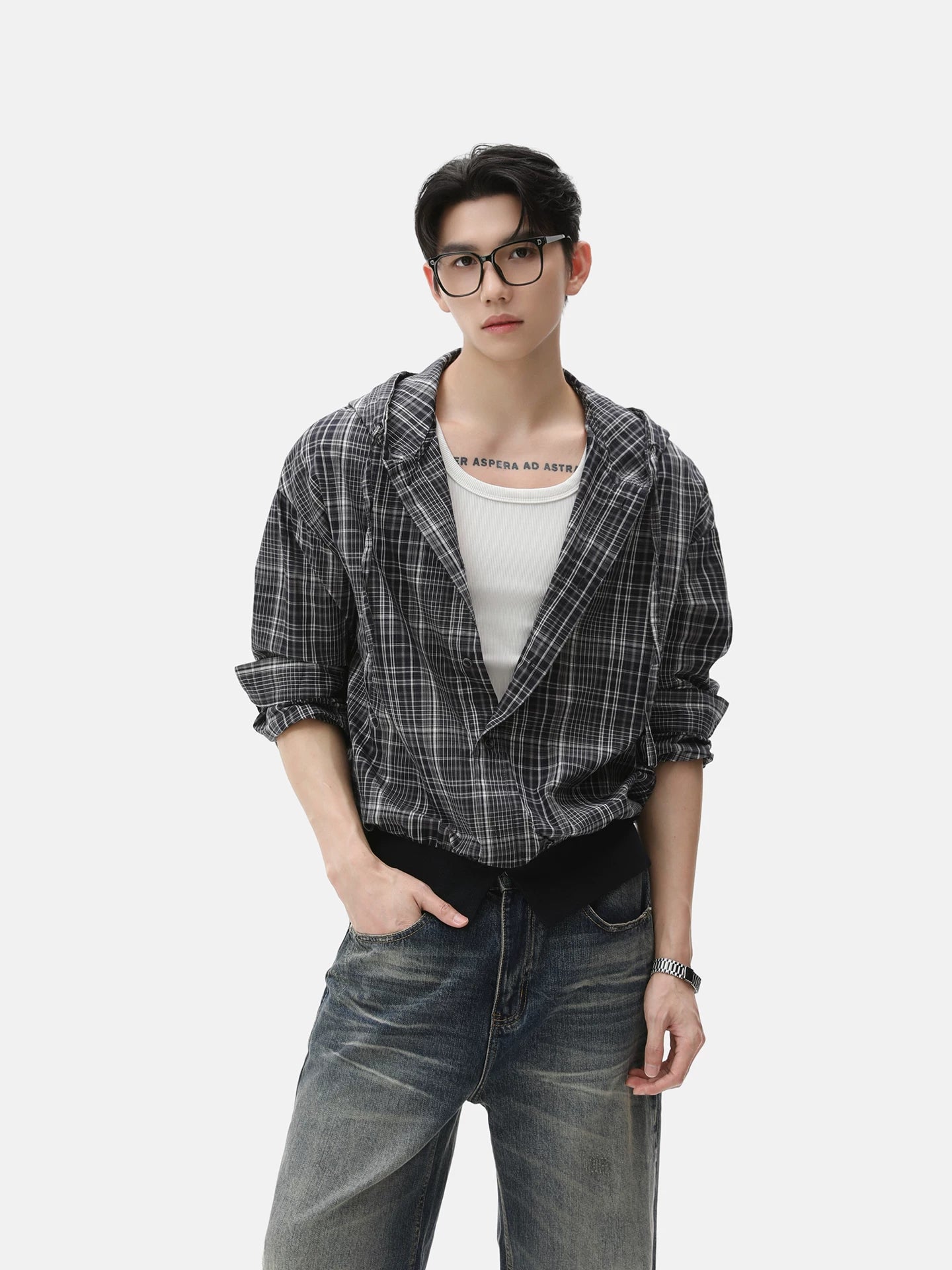 Vintage Plaid Hooded Jacket