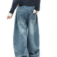 【25s Aug.】Letter Embroidered Washed Curved-Cut Jeans