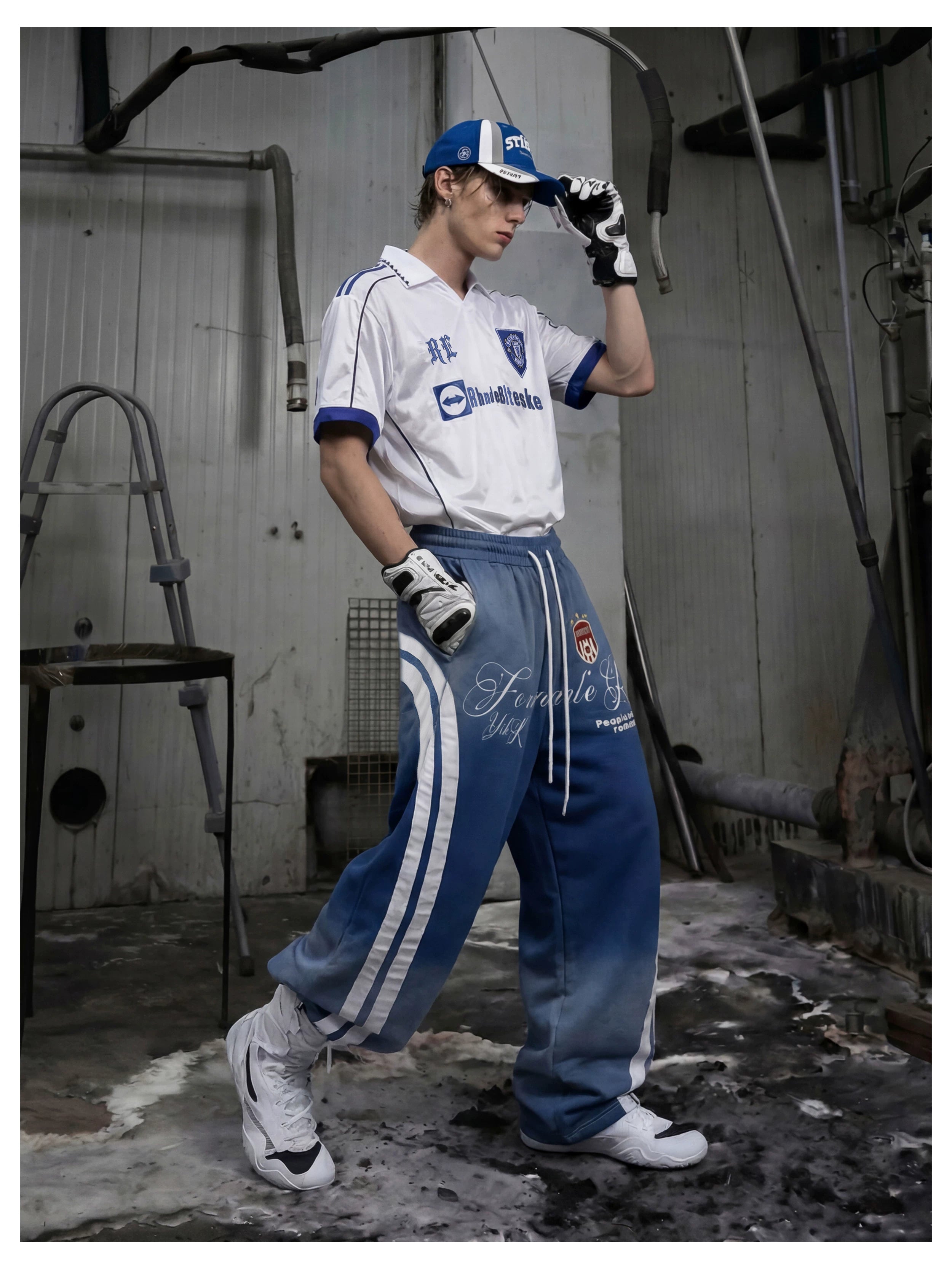 All-over Embroidered V-Neck Jersey Tee