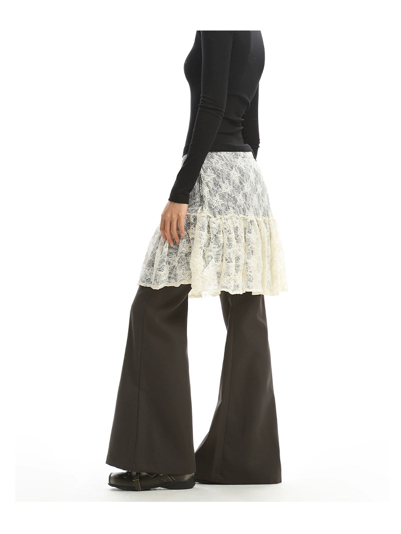 【25s Dec.】Lace Skirt with Casual Pants