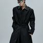 【25s Nov.】Long Patchwork Leather Casual Trench Coat