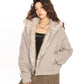 【25s Nov.】Retro Fur Collar Hooded Cotton Coat