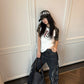 【25s Aug.】Snake Embroidered Wide-Leg Raw Denim Jeans
