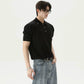 【25s Aug.】Retro Slim Fit Simple Polo Neck T-Shirt