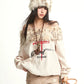 【25s Sep.】Vintage Off-the-shoulder Fur Collar Sweatshirt