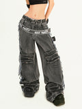 【25s Oct.】Punk Heavy-duty Raw-edge Washed Distressed Jeans