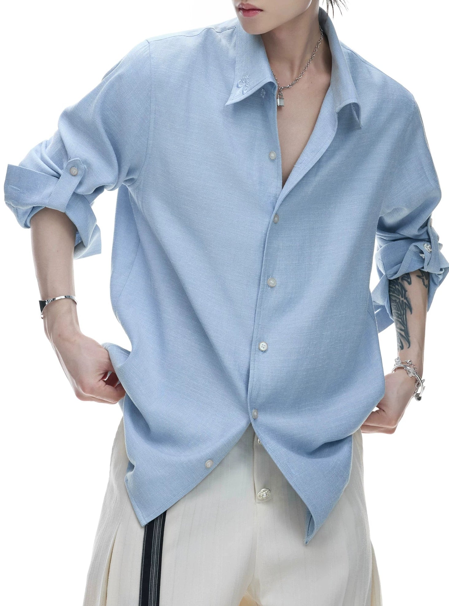 Textured Linen Relaxed Shirt