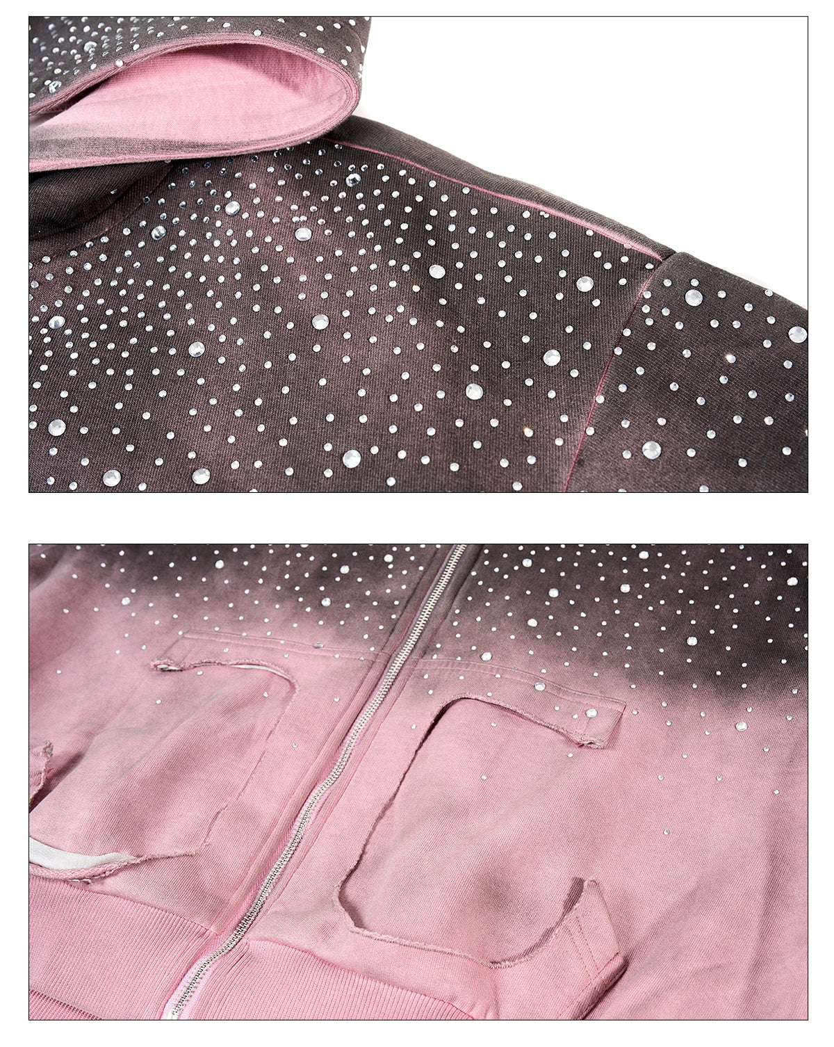 【25s Nov.】Stellar Rhinestone Thick Hooded Sweatshirt/Pants