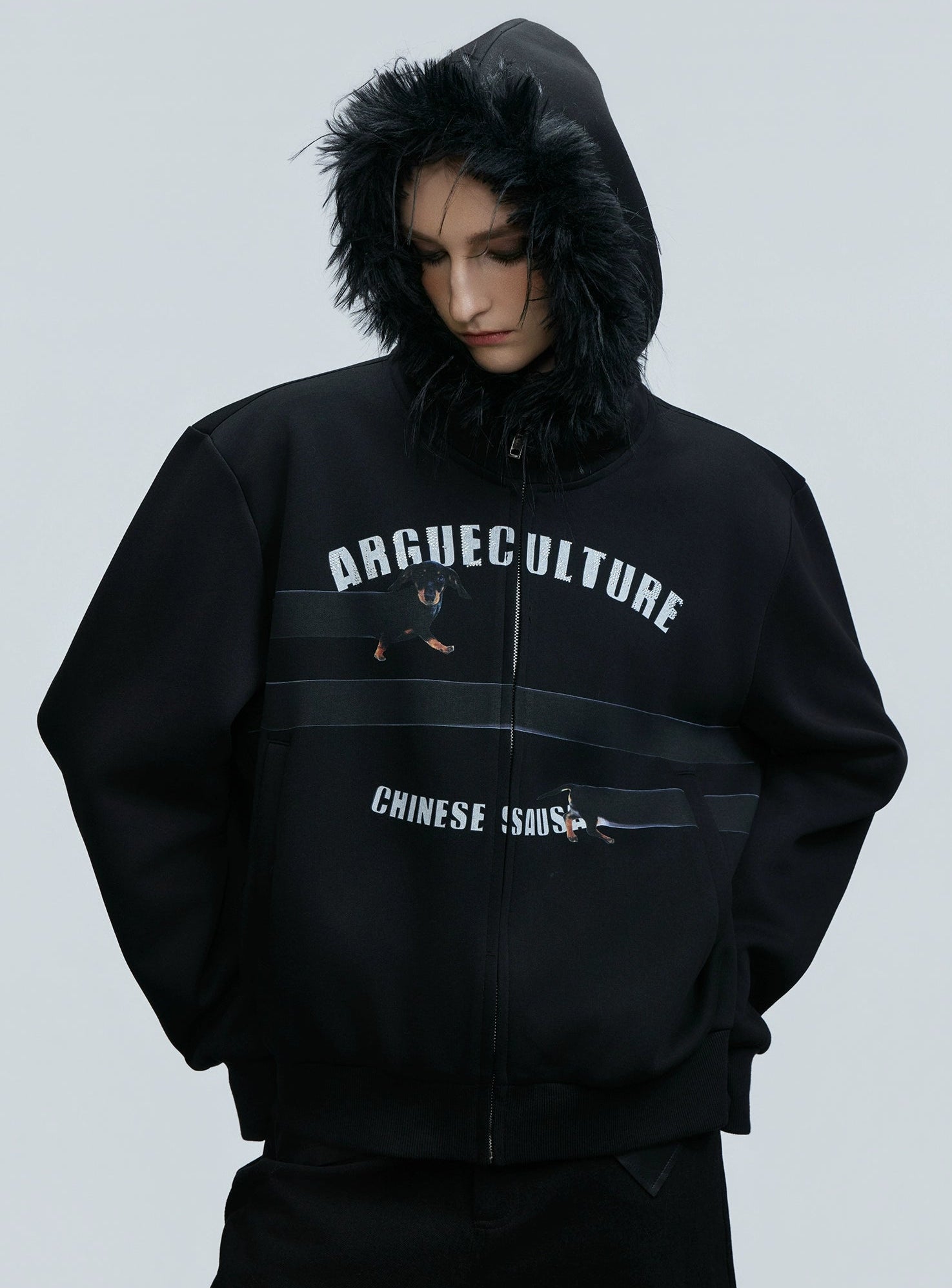 【25s Nov.】Elongated Dog* Vintage Fur Collar Hoodie