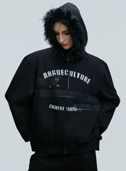 【25s Nov.】Elongated Dog* Vintage Fur Collar Hoodie