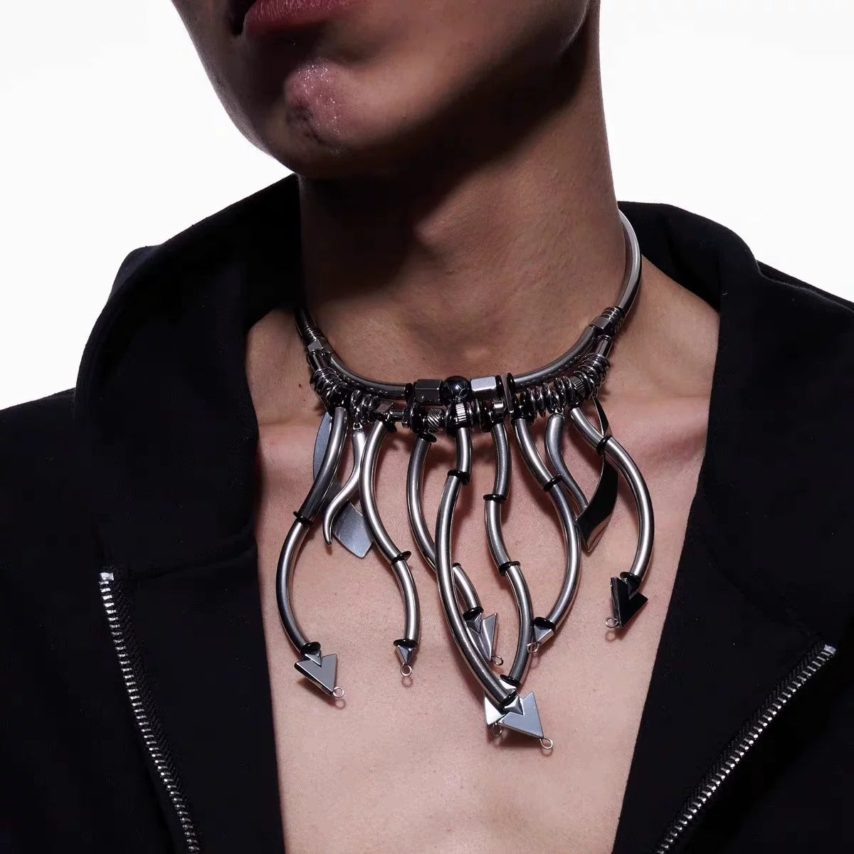 Cyber Gothic Beaded Choker