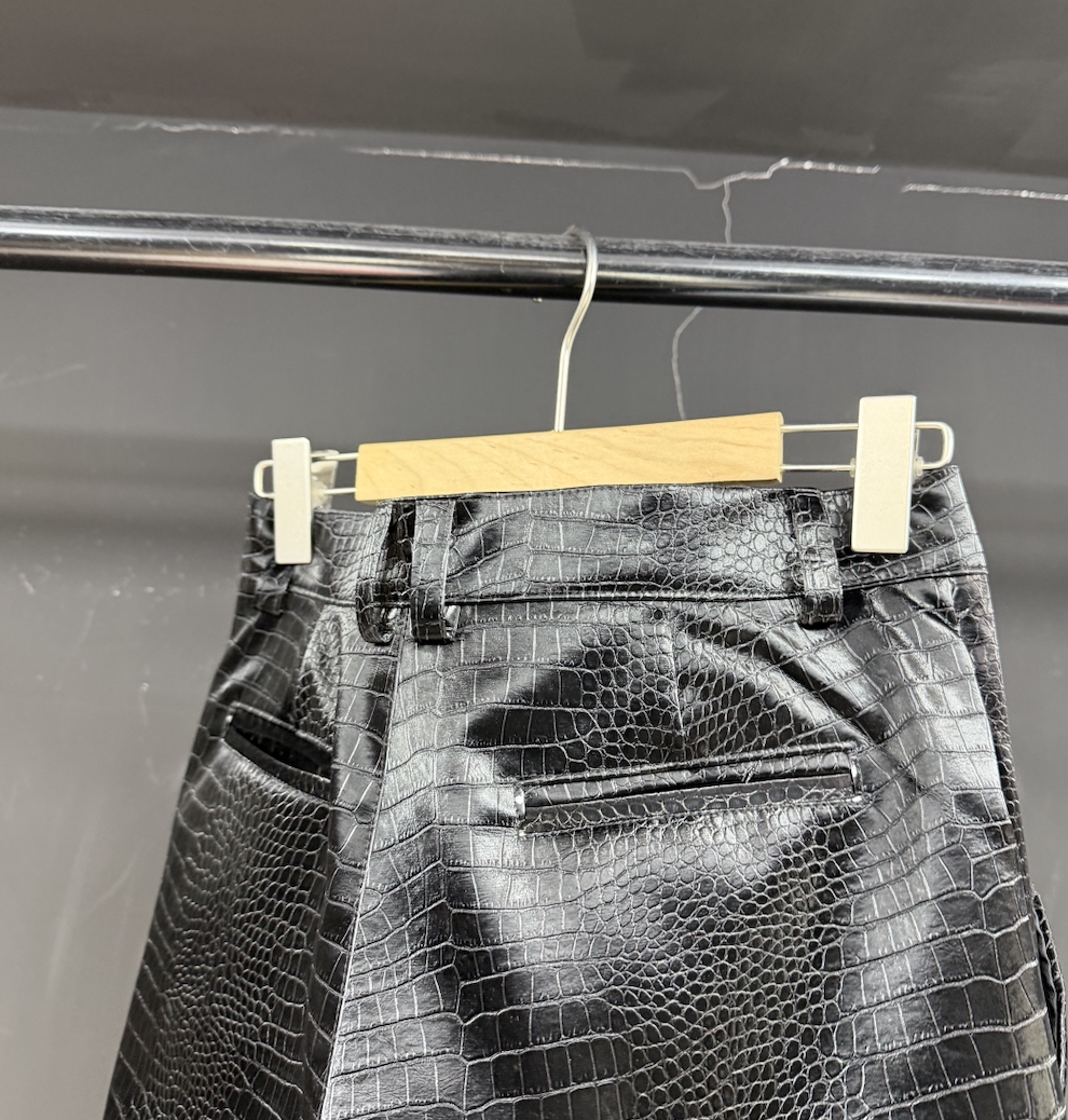 High-Street Multi-Material Relaxed Wide-Leg Pants