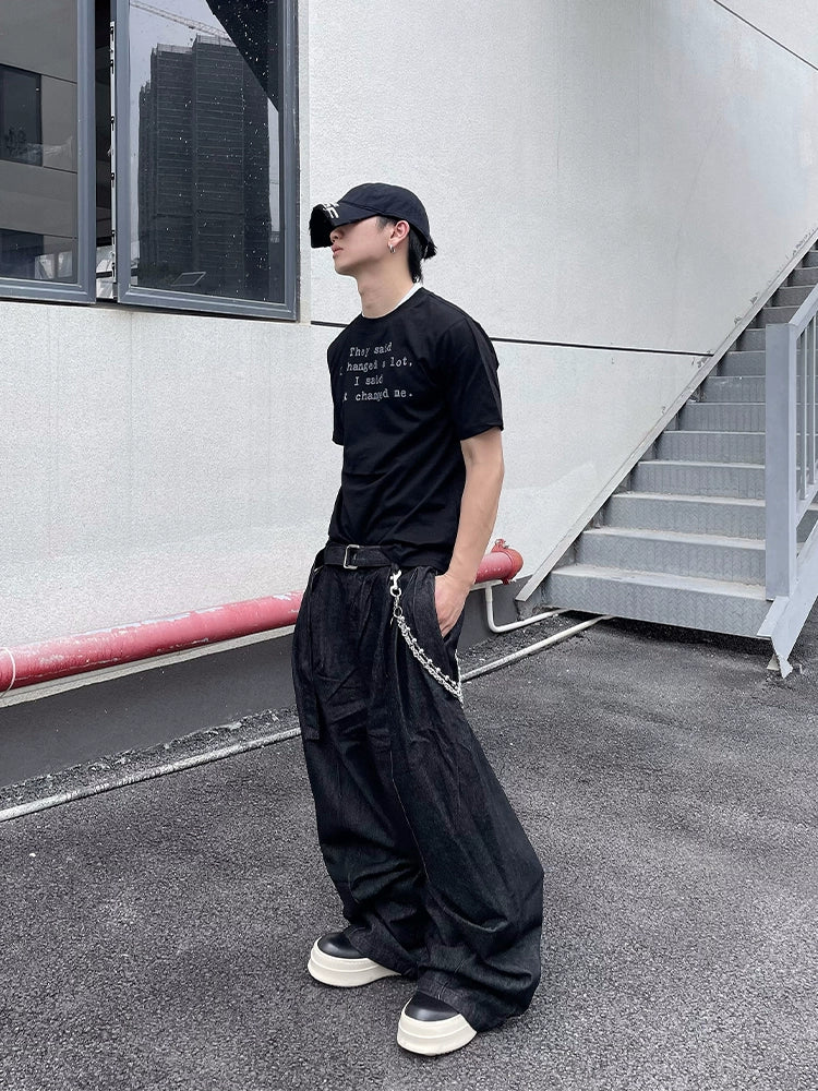 【25s Jun.】Distressed Drape Loose Scimitar Jeans
