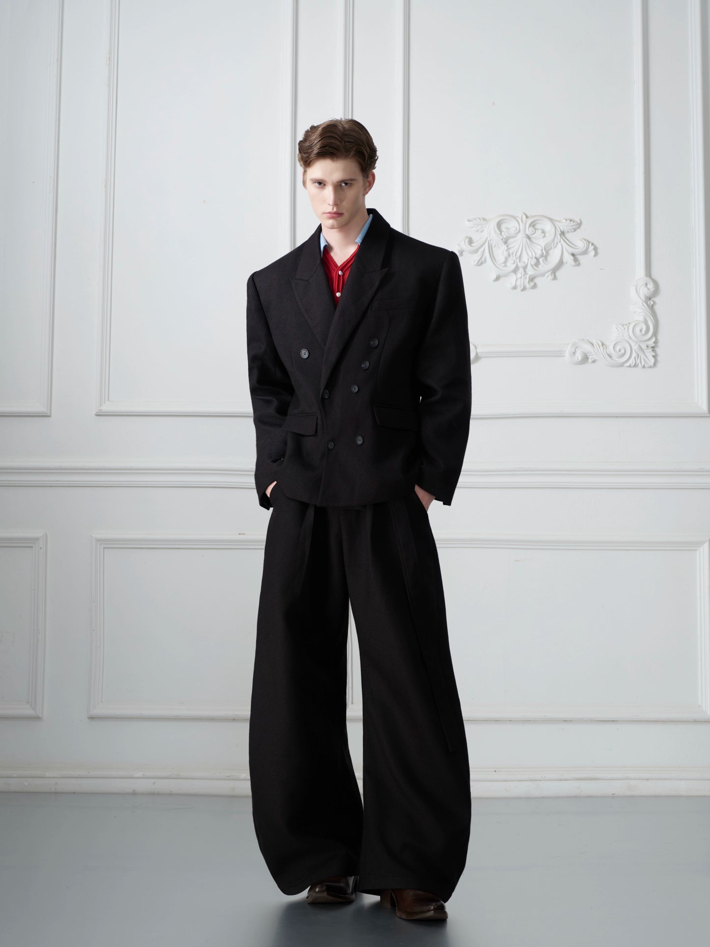 【25s Oct.】Elegant Pearl Honeycomb Design Suit Jacket/Pants