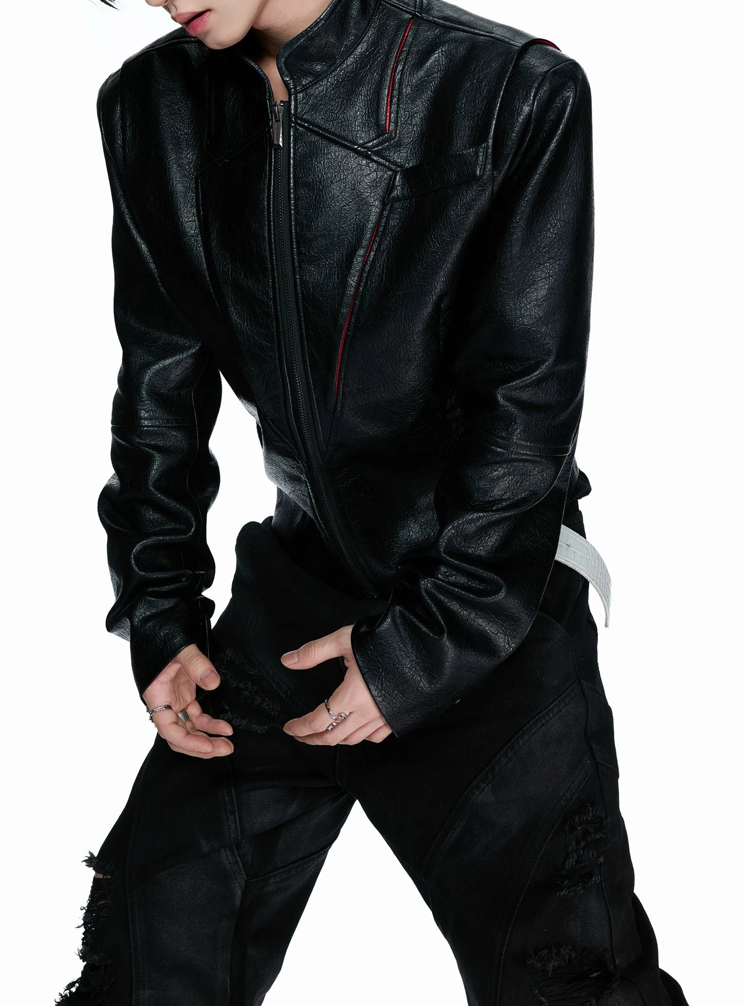 Inferno Vein Cracked Leather Jacket