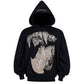 【25s Nov.】Batwing Sleeve Fang Sequined Letter Embroidered Hoodie