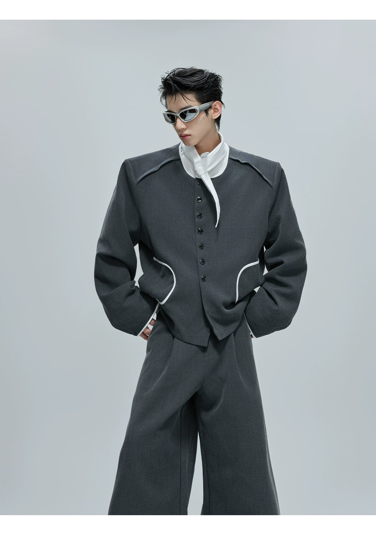 【25s Oct.】Contrast Color Elegant Chanel Style Jacket/Scimitar Pants