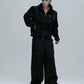 【25s Oct.】Hooded Cropped Mohair Patchwork Hooide/Pants
