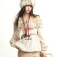 【25s Sep.】Vintage Off-the-shoulder Fur Collar Sweatshirt